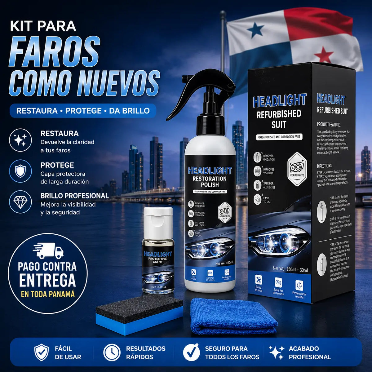 Kit Restaurador de Faros: Brillo y Claridad Al Instante