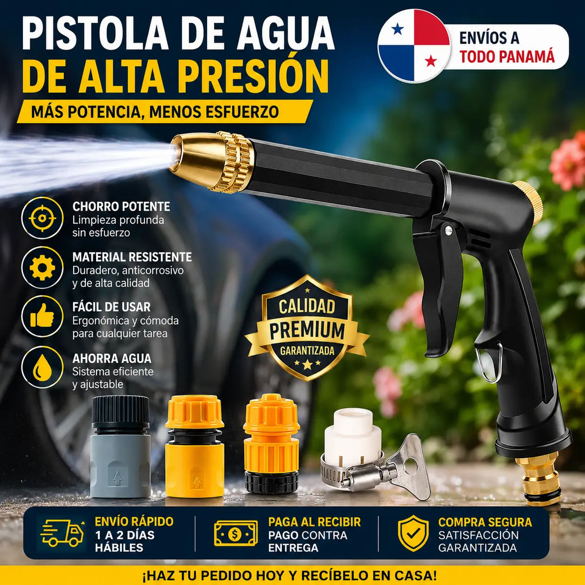 Pistola de Agua de Alta Presión Turbo™ – Limpieza Potente Sin Esfuerzo