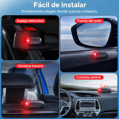 Luz Solar Antirrobo para Auto – Alarma Simulada LED Intermitente con Sensor de Luz, Sin Cables y Fácil Instalación