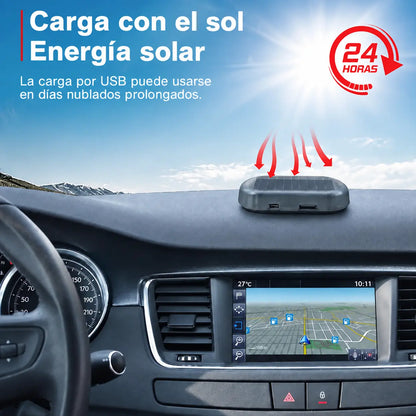 Luz Solar Antirrobo para Auto – Alarma Simulada LED Intermitente con Sensor de Luz, Sin Cables y Fácil Instalación